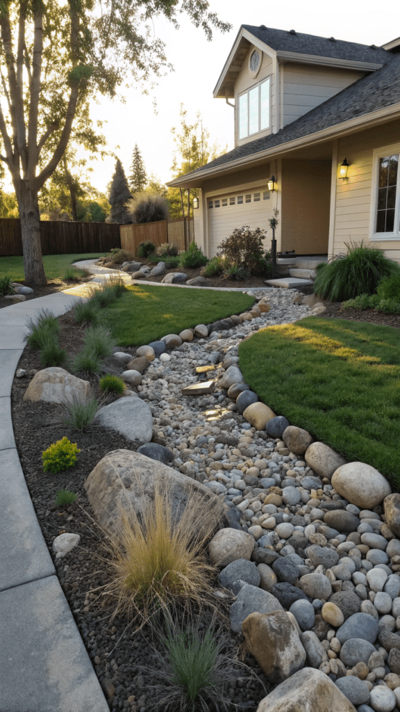 Dry River Bed Landscaping (The Illusion of Flow)