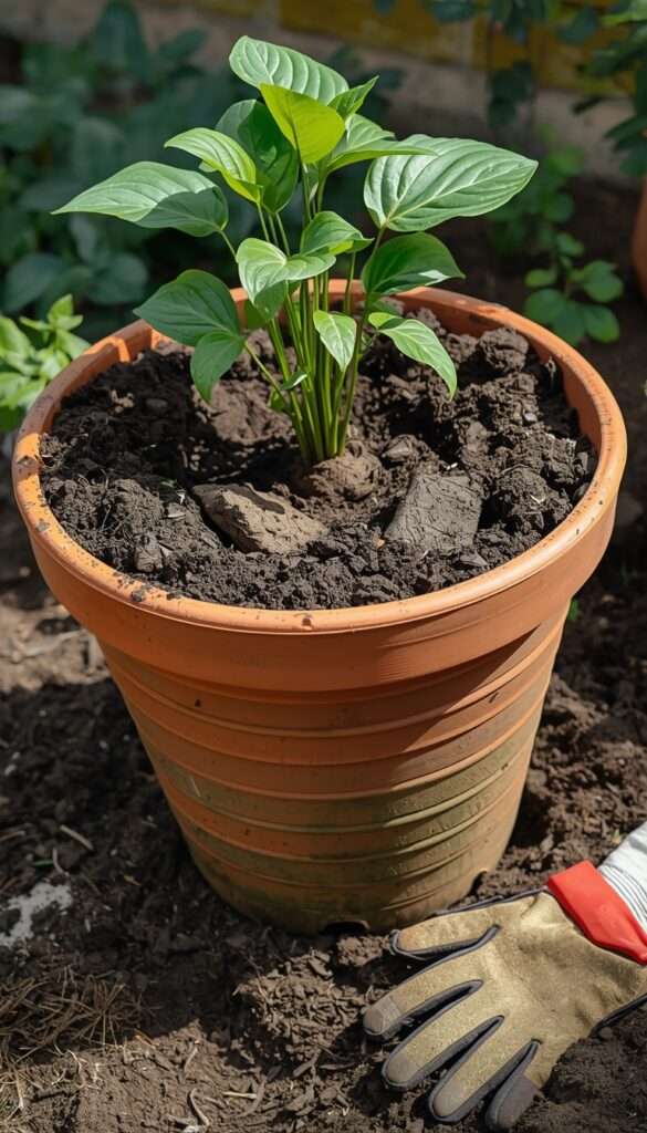 Trench Composting in Pots (Hidden Compost System)